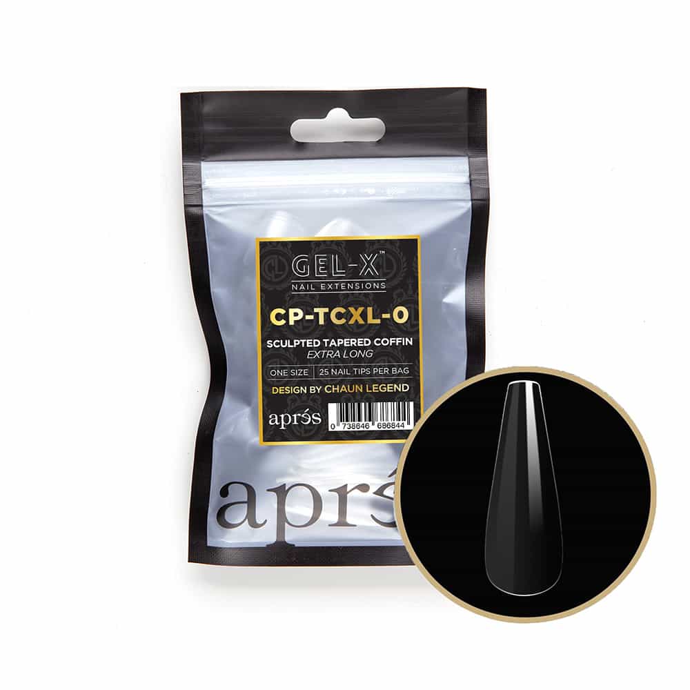 White Smoke Apres G-X Tips Sculpted Tapered Coffin Extra Long 25P CPTCL0