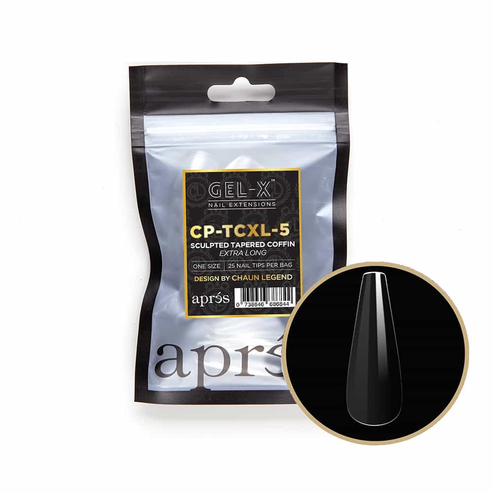 White Smoke Apres G-X Tips Sculpted Tapered Coffin Extra Long 25P CPTCL5