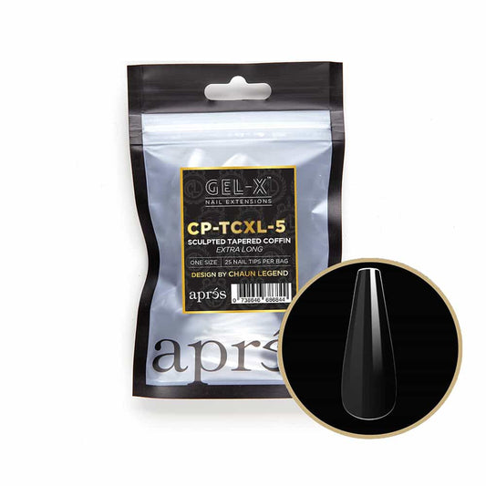 White Smoke Apres G-X Tips Sculpted Tapered Coffin Extra Long 25P CPTCL5