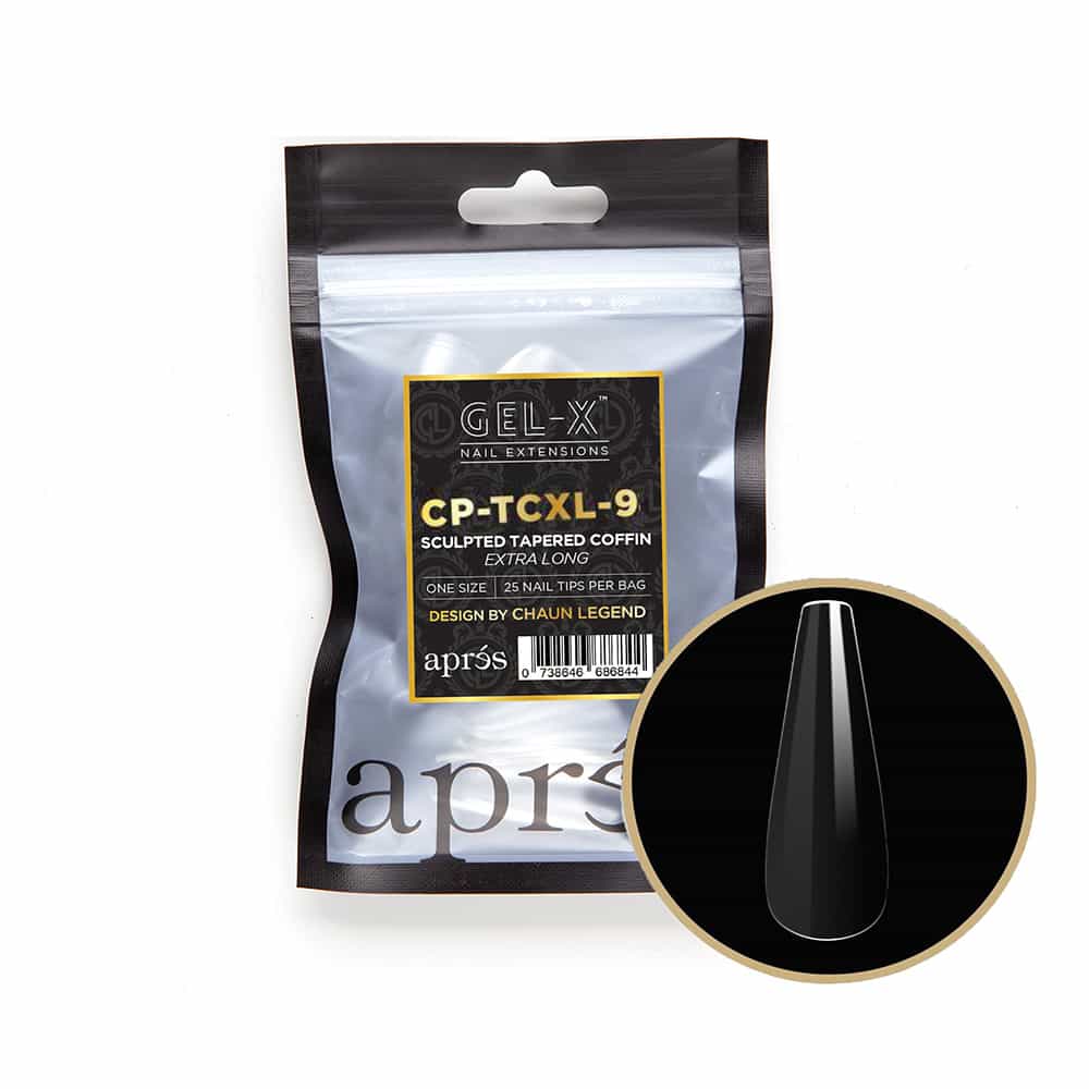 White Smoke Apres G-X Tips Sculpted Tapered Coffin Extra Long 25P CPTCL9