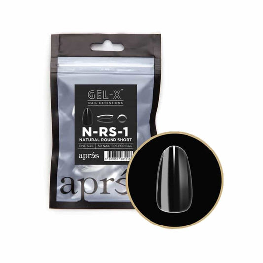 White Smoke Apres Gel-X Tips Natural Round Short 50PK NRS1/95741