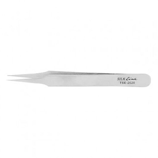 Light Gray Silkline Extremely Pointed Tip Tweezers