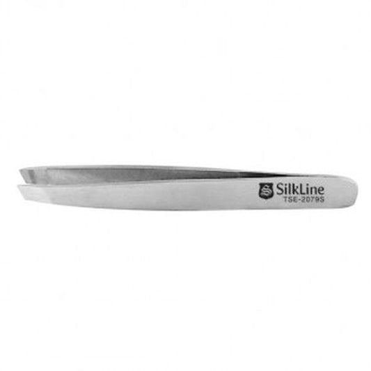 Gray Silkline Slanted Tip Mini Tweezers