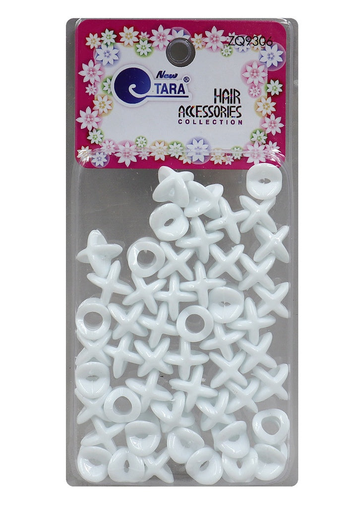Tara Bead X Shape #ZQ9306 White -pc