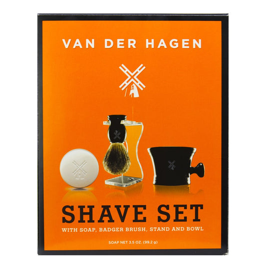 Orange Red VAN DER HAGEN Badger Shave Set