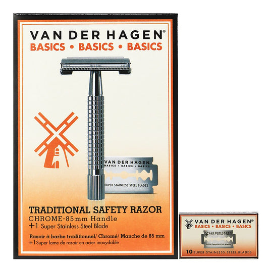 White Smoke VAN DER HAGEN Chrome Safety Razor