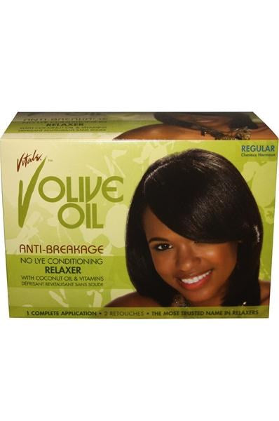 Black VITALE Olive Oil No Lye Relaxer Kit 1App [Reg]