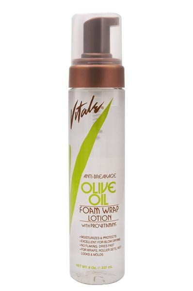 Light Gray VITALE Olive Oil Anti-Breakage Foam Wrap Lotion (8oz)