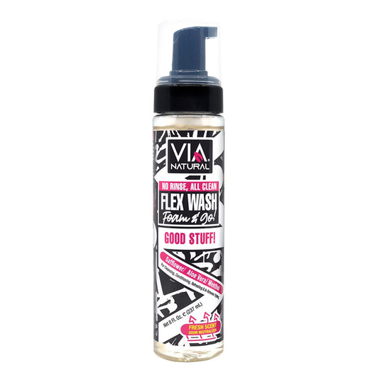 White Smoke VIA NATURAL Flex Wash Foam &amp; Go (8oz)