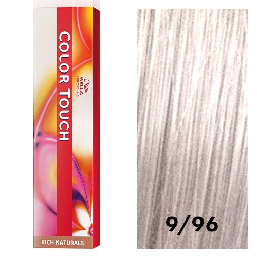 White Smoke Wella Color Touch 9/96 Very Light Blonde/Cendre Violet 2oz