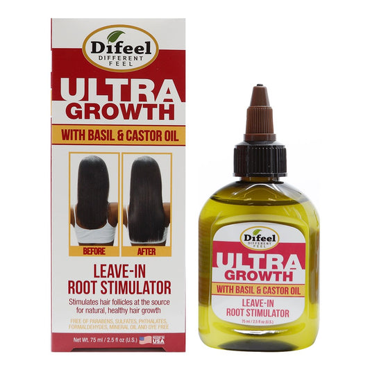 White Smoke Difeel(Sunflower)  Ultra Growth Basil &amp; Castor Oil Leave In Root Stimulator (2.5oz)