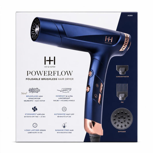 White Smoke ANNIE Hot &amp; Hotter Powerflow Foldable Brushless Hair Dryer