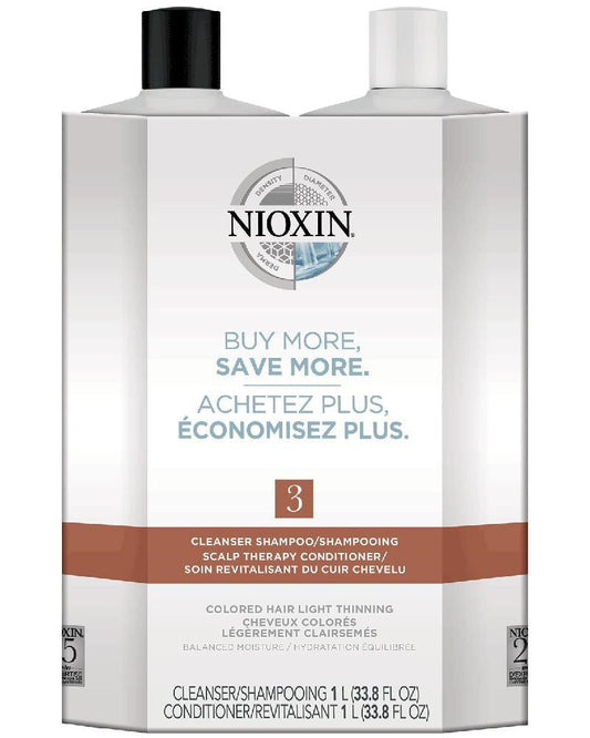 White Smoke NIOXIN System 3 Duo Cleanser (1L) + Scalp Therapy (1L)