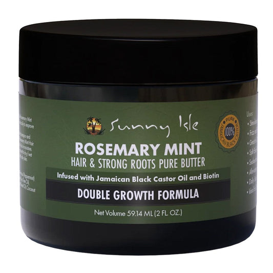 Black SUNNY ISLE Rosemary Mint Hair &amp; Strong Root Pure Butter