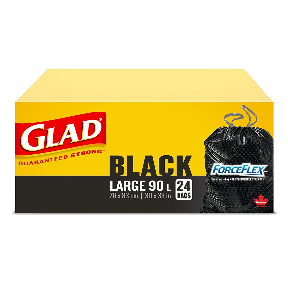Khaki GLAD Black Garbage Bag Force Flex Drawstring