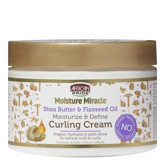 Antique White AFRICAN PRIDE Moisture Miracle Shea Butter &amp; Flaxseed Oil Curling Cream (12oz)