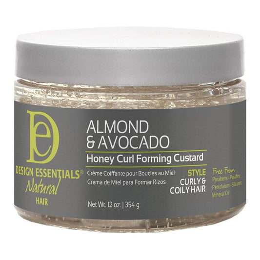 Dim Gray DESIGN ESSENTIALS Almond &amp; Avocado Honey Curl Forming Custard (12oz)
