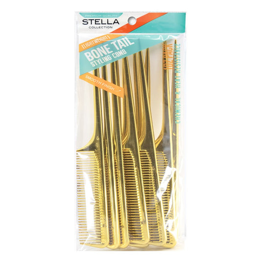 Seashell MAGIC COLLECTION Bone Tail Comb Gold 12pcs Bulk Pack