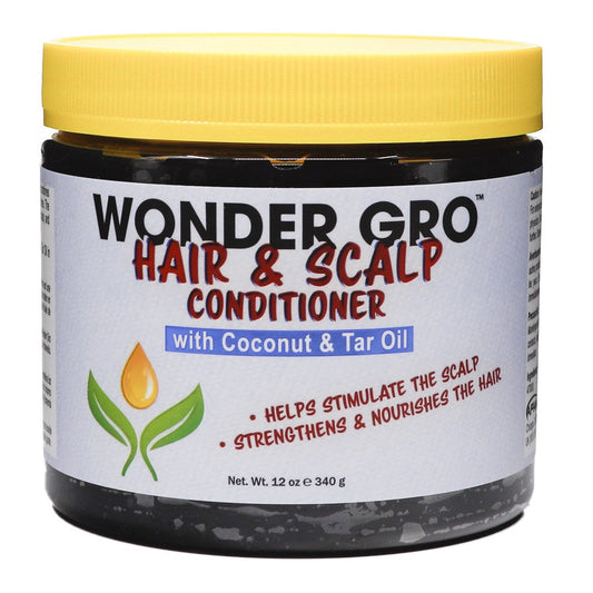 Light Goldenrod WONDER GRO Hair &amp; Scalp Conditioner with Coconut &amp; Tar Oil (12oz)