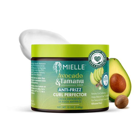 White Smoke MIELLE Avocado &amp; Tamanu Anti Frizz Curl Perfector Cream (12oz)