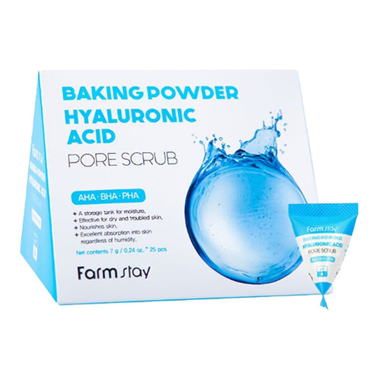 White Smoke FARMSTAY Baking Powder Hyaluronic Acid Pore Scrub (0.24oz*25)
