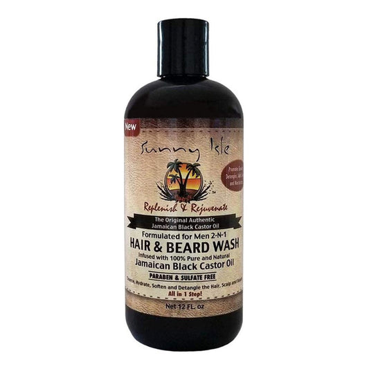 White Smoke SUNNY ISLE Jamaican Black Castor Oil Men 2 In 1 Hair &amp; Beard Wash (12oz)