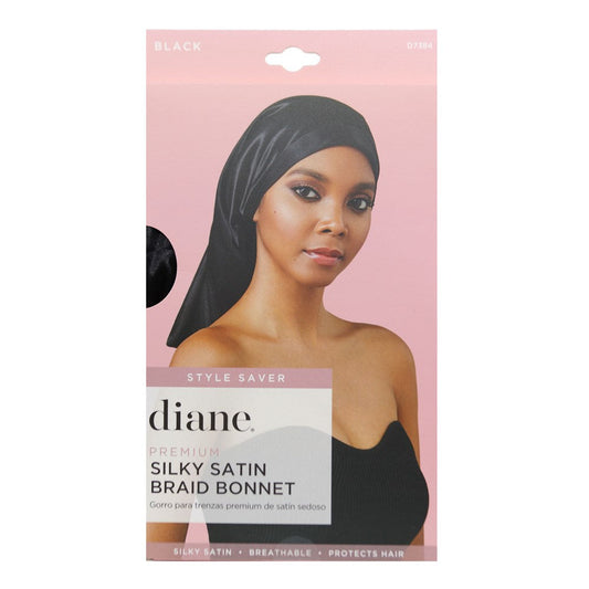 Thistle DIANE Premium Silky Satin Braid Bonnet Black